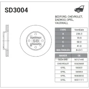���� ��������� ��������! Daewoo Lanos/Nexia 1.3/1.5i 95-04 Sangsin Brake SD3004 SD3004 ����