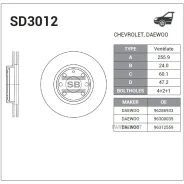 ���� ��������� ��������! Daewoo Nubira 1.6/2.0 16V 97 Sangsin Brake SD3012 SD3012 ����