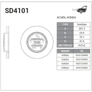 ���� ��������� ��������! Honda CR-V/Prelude 2.0-2.3 94 Sangsin Brake SD4101 SD4101 ����