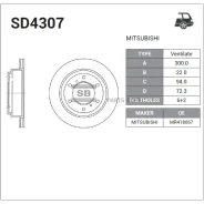 ���� ��������� ������ Mitsubishi Pajero III/IV SD4307 Sangsin Brake SD4307 SD4307 ����