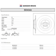 ���� ��������� ������! Mitsubishi ASX/L200 IV/Outlander III 1.6-2.4/1.8TD 10 Sangsin Brake SD4344 SD4344 ����