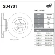 ���� ��������� ��������! Subaru Impreza 2.0 00 Sangsin Brake SD4701 SD4701 ����
