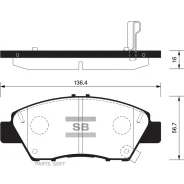 ������� �������� �. Honda CR-Z 11/Fit 09-11 SP1463SNS [45022TK6A00] ! Sangsin Brake SP1463 SP1463 ����