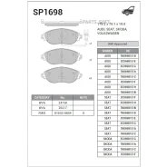 ������� �������� ��������! Seat Alhambra, VW Sharan 1.4/2.0TSi/2.0TDi 10 SP1698 Sangsin Brake SP1698 SP1698 ����