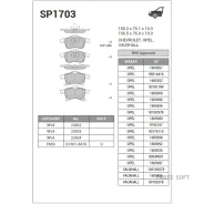 ������� �������� �.! Opel Astra 1.8i-2.2i/TDi 98 SP1703 Sangsin Brake SP1703 SP1703 ����