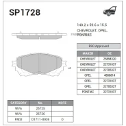 ������� ��������� �������� Sangsin Brake SP1728 SP1728 ����