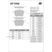 ������� �������� ������! Audi A3, VW Golf VII 1.2TSI-1.8TFSI/2.0TDI 12 SP1998 Sangsin Brake SP1998 SP1998 ����