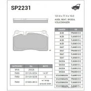 ������� �������� ��������! VW Touareg, Land RoverRange Rover 3.2-4.2i/3.0TDi V6 05 SP2231 Sangsin Brake SP2231 SP2231 ����