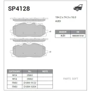 ������� �������� AUDI Q5/Q7 15- SP4128 Sangsin Brake SP4128 SP4128 ����
