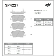 ������� �������� ��������! Hyundai Elantra all 11 SP4227 Sangsin Brake SP4227 SP4227 ����