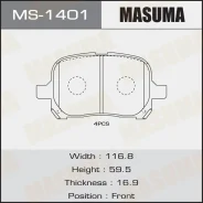 ������� ����. ���. Toyota Camry 2.2/3,0 96-01 Masuma MS-1401 MS1401 ����