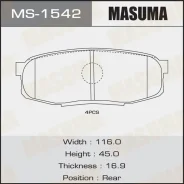 ������� ����. ���. Toyota Land Cruiser 4.7-4.5D 08- Masuma MS-1542 MS1542 ����