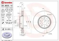 ���� ����. ���. ����. [286x26] 5 ���. Volvo S60/S80/V70/XC70 2.4-3.0 97-07 Brembo 09.8633.11 09863311 ����