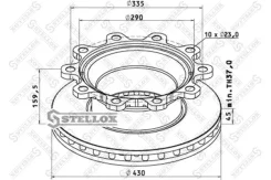 ���� ����430/290x45/159.5 10n-335-23 ����, ��� �������. ������ ABS ������� SB(Knorr) BPW Fruehauf Stellox 85-00809-SX 8500809SX ����