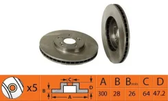 ����� ��������� [Fr] Acura TL Type-S 3.2L 96-07/ Honda Accord 2.4L 06-11 SB Nagamochi BR28133T, ������ �������� BR28133T ����