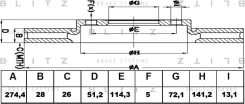 ���� ��������� �������� ������������� Mazda MPV/Xedos 93- Blitz BS0426 BS0426 ����