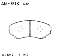 ������� ��������� ������ MPV LW# 99- F Akebono AN631K AN631K ����
