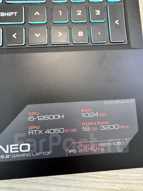 Ardor Neo G15. 15.6", 2,7����, ��� 16 ��, ���� 1 024���, WiFi: 1, Bluetooth: 1, ����������� �� 3��. ����
