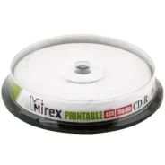 CD-R Mirex 700�� 80 min/48x Printable inkjet Cake box 10 ������� ����