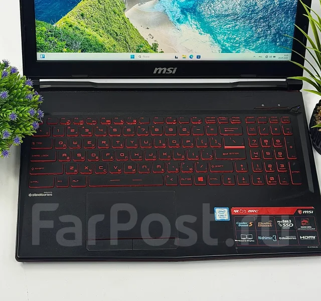 MSI. 15.6", 2,4����, ��� 16 ��, ���� 256���, WiFi: 1, Bluetooth: 1, ����������� �� 8��. ����