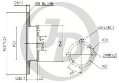 ���� ��������� �������� DF1409 238x12 4 ��� TO Corolla EE90, AE92, CE90 87-92 JD JBD0056 JBD0056 ����