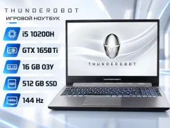 Thunderobot. 15.6", 5����, ��� 16 ��, ���� 512���, WiFi: 1, Bluetooth: 1, ����������� �� 8��. ����
