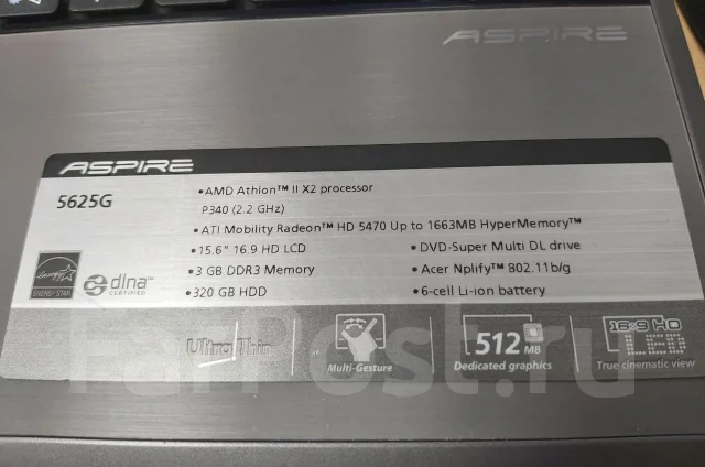 Acer Aspire 5625G. 15.4", ��� 4 ��, ���� 320���, WiFi: 1 ����