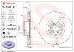 ��������� ���� �������� Brembo 09B98011 Mercedes 09B98011 ����