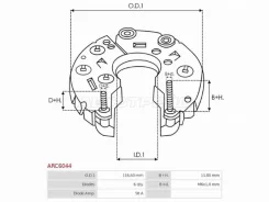 ������� ���� Acura TSX 04-08, Honda Accord CL# 02-08, Honda Civic FD# 05-11, Honda CR-V RD4/5/6/7 01-06, Honda CR-V RE# 06-11 AS-PL ARC6044 ARC6044 ��...