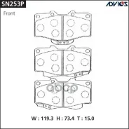 ������� ��������� �������� SN253P ��� Toyota �������� ������������� Advics ������ 0446535200 04465-YZZ57 04465-YZZA6 04491-60080 04465-60030 04465-350...