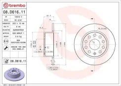 ���� ��������� ������ Brembo 08. D616.11 ��� ����������� VAG 08.D616.11 ����