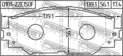������� ��������� �������� �������� Toyota RAV4 2005/ Corolla 2006 139.2x55.5x17.5 [178Febest0101ZZE150F] 0101ZZE150F ����