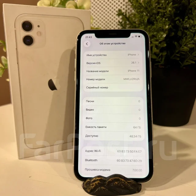 Apple iPhone 11. �/�, 64 ��, �����, 3G, 4G LTE, eSIM, ������� �������, ������������ ������� ����