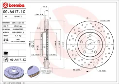 ���� ��������� �������� Brembo 09A4171X Toyota 09A4171X ����