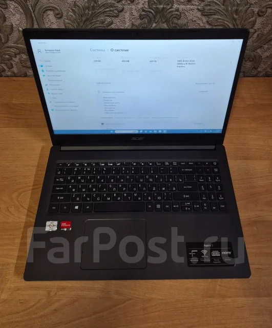 Acer Aspire 3 A315-23. 15.6", 2,3����, ��� 4 ��, ���� 256���, WiFi: 1, Bluetooth: 1, ����������� �� 4��. ����
