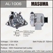 ��������� Masuma, Toyota / 2UZFE (12V/80A) AL-1006 AL1006 ����