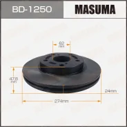 ���� ��������� Masuma, ��������, ������/�����, ��� Toyota Mark II, 1 ��, ���. BD-1250 BD1250 ����
