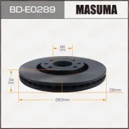 ���� ��������� Masuma, front Peugeot 207, 308 07- ��������� �� �������� 2 ��, �������� BDE0289 ����
