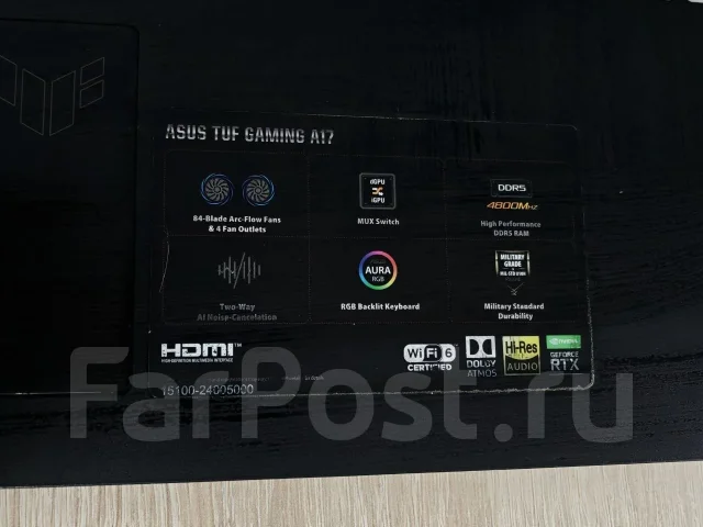 Asus TUF Gaming A17 FA707RM. 17.3", 3,2����, ��� 16 ��, ���� 1 024���, WiFi: 1, Bluetooth: 1 ����