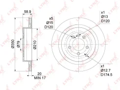 ���� ��������� ������������� (350x20) | ��� | LYNXauto BN-1064 BN1064 ����