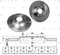 ���� ��������� �������� Mazda Demio 02-07, Ford Focus 98-04, Fiesta 02-08, Fusion 02-12 Blitz(�� BS0162 ����