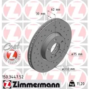 ���� ��������� ! Sport �����. 332x30/62-5x120 BMW X5 3.0si 07-08 Zimmermann 150344752 150344752 ����