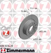 ����. ���� ���. [255x10] COAT Z AUDI A3 1.6-1.9TDI, VW Golf V 1.4-2.0TD 04- Zimmermann 600.3234.20 600323420 ����