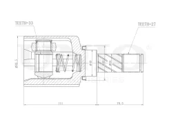 ���� ���������� ����� Renault Duster 11-, Dacia Duster I, II 10- (����/����) UNIO CVJ-30133 CVJ30133 ����