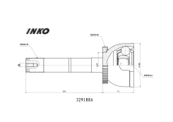 ���� ������� 30/24 ABS 48 (�������) Toyota LAND Cruiser 80 (_J8_) 1992.10- INKO 329188A, �������� 329188A ����