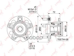 ������� ������ | ��� ����/��� | Toyota Harrier (_U35) 03-08 / Highlander (_U25, _U45) 03-13 / Lexus RX (_U35) 03-08 4WD LYNXauto ���. WH1352 WH1352 ��...