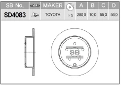 ���� ��������� ������ �����:hi-q �������:280��. toyota avensis ����� (t25) Sangsin SD4083 SD4083 ����