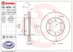 ���� ��������� �������� toyota fortuner (_n5_, _n6_) 06 / 04-09 / 15 / toyota hilux vii pickup (_n1_, _n Brembo 09A63410 09A63410 ����