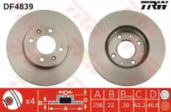 ���� ��������� �������� trw df4839 ��� �/� hyundai accent iii (mc) 05-, kia rio ii 05-, 256�22 ��. TRW DF4839 DF4839 ����