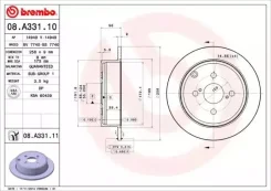 ���� ��������� ������ toyota corolla (_e12_) 01 / 01-04 / 08 / toyota corolla estate (_e12_) 03 / 01-12 / 08 Brembo 08A33110 08A33110 ����